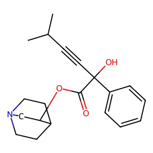 Mandelic acid, alpha-(3-methyl-1-butynyl)-, 3-quinuclidinyl ester structure