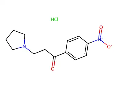 Propiophenone, 4'-nitro-3-(1-pyrrolidinyl)-, monohydrochloride structure