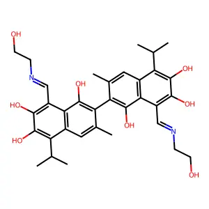 Glossypol di-OHEtNCHN deriv. structure