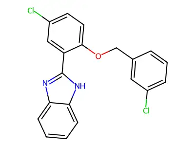1H-Benzimidazole, 2-[5-chloro-2-[(3-chlorophenyl)methoxy]phenyl]- structure