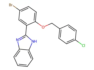 1H-Benzimidazole, 2-[5-bromo-2-[(4-chlorophenyl)methoxy]phenyl]- structure