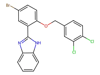 1H-Benzimidazole, 2-[5-bromo-2-[(3,4-dichlorophenyl)methoxy]phenyl]- structure