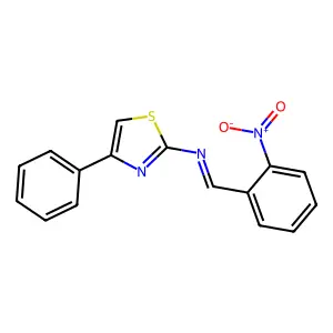 2-Thiazolamine, N-[(2-nitrophenyl)methylene]-4-phenyl- structure