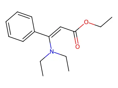 Ethyl 3-(diethylamino)-3-phenylprop-2-enoate structure