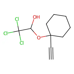 Ethanol, 1-((1-ethynylcyclohexyl)oxy)-2,2,2-trichloro- structure
