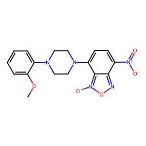 Benzofurazan, 4-(4-(2-methoxyphenyl)-1-piperazinyl)-7-nitro-, 3-oxide structure