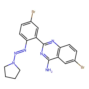 6-Bromo-2-{5-bromo-2-[(E)-(pyrrolidin-1-yl)diazenyl]phenyl}quinazolin-4-amine structure