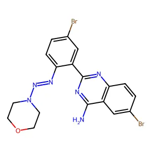 6-Bromo-2-{5-bromo-2-[(E)-(morpholin-4-yl)diazenyl]phenyl}quinazolin-4-amine structure
