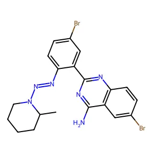 6-Bromo-2-[5-bromo-2-[(2-methylpiperidin-1-yl)diazenyl]phenyl]quinazolin-4-amine structure