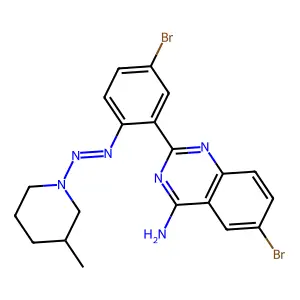 6-Bromo-2-[5-bromo-2-[(3-methylpiperidin-1-yl)diazenyl]phenyl]quinazolin-4-amine structure