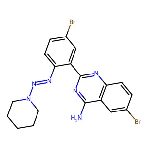 6-Bromo-2-{5-bromo-2-[(E)-(piperidin-1-yl)diazenyl]phenyl}quinazolin-4-amine structure