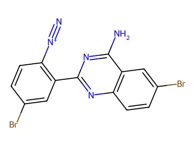 2-(4-Amino-6-bromoquinazolin-2-yl)-4-bromobenzenediazonium structure