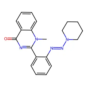 1-Methyl-2-{2-[(E)-(piperidin-1-yl)diazenyl]phenyl}quinazolin-4(1H)-one structure