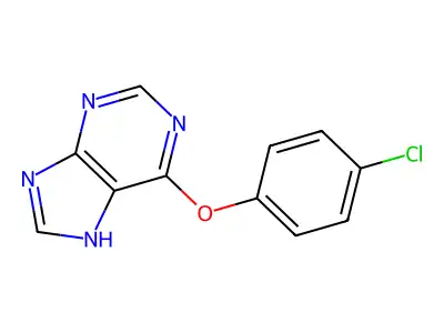 6-(4-chlorophenoxy)-7H-purine structure