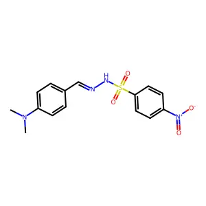 N-[(4-Dimethylaminophenyl)methylideneamino]-4-nitro-benzenesulfonamide structure