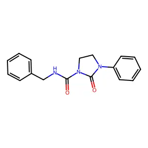 N-benzyl-2-oxo-3-phenylimidazolidine-1-carboxamide structure