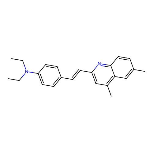 4-[(E)-2-(4,6-dimethylquinolin-2-yl)ethenyl]-N,N-diethylaniline structure