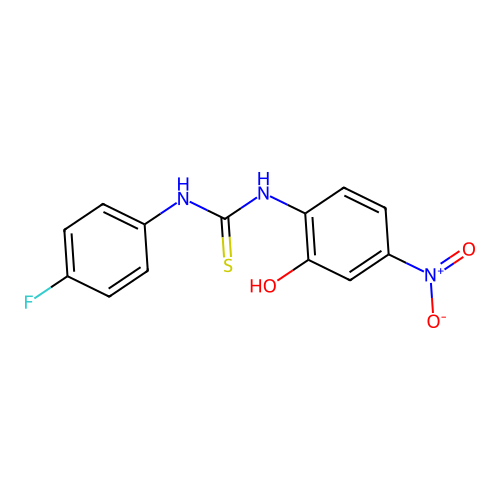N-(4-fluorophenyl)-N'-(2-hydroxy-4-nitrophenyl)thiourea structure