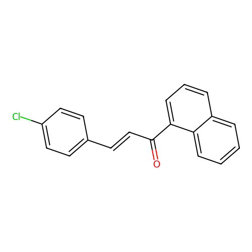 (2E)-3-(4-chlorophenyl)-1-naphthylprop-2-en-1-one structure