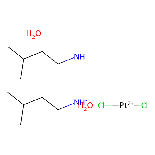 Dichloroplatinum(2+);bis(3-methylbutylazanide);dihydrate structure