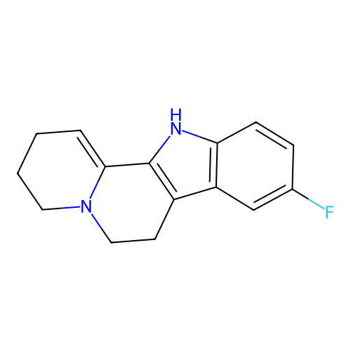 9-Fluoro-2,3,4,6,7,12-hexahydroindolo[2,3-a]quinolizine structure