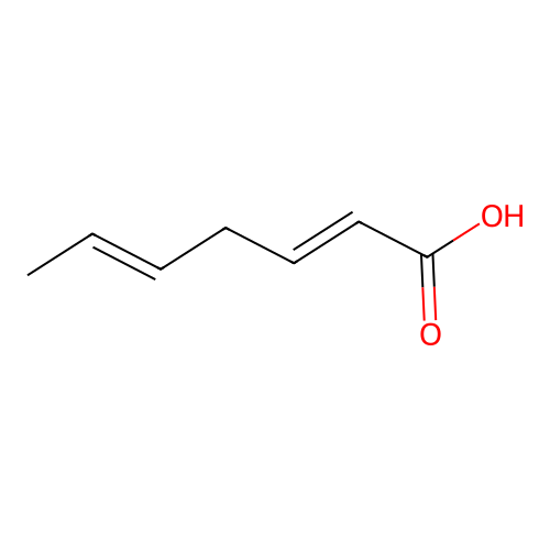 (2E,5E)-hepta-2,5-dienoic acid structure