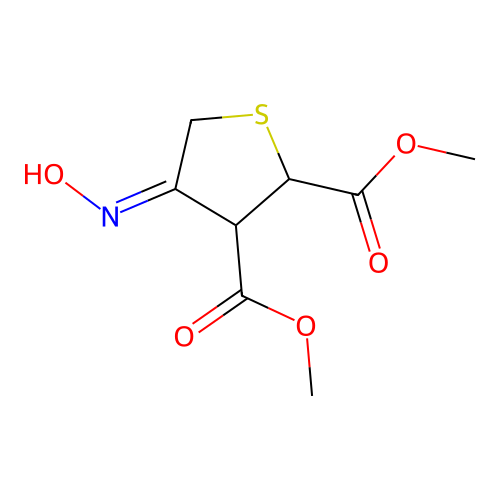 2,3-Dimethyl (4z)-4-(hydroxyimino)thiolane-2,3-dicarboxylate structure