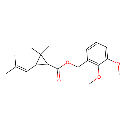 2,3-dimethoxybenzyl 2,2-dimethyl-3-(2-methylprop-1-en-1-yl)cyclopropanecarboxylate structure