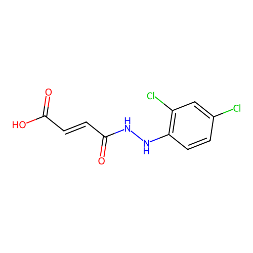 (E)-4-[2-(2,4-dichlorophenyl)hydrazinyl]-4-oxobut-2-enoic acid structure