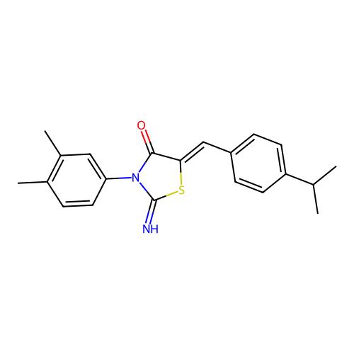 3-(3,4-Dimethylphenyl)-2-imino-5-(4-isopropylbenzylidene)-1,3-thiazolidin-4-one structure