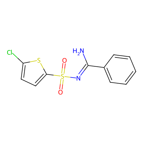 N~2~-[(Z)-1-amino-1-phenylmethylidene]-5-chloro-2-thiophenesulfonamide structure