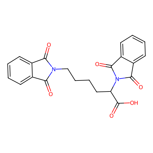 2,6-Bis(1,3-dioxoisoindolin-2-yl)hexanoic acid structure