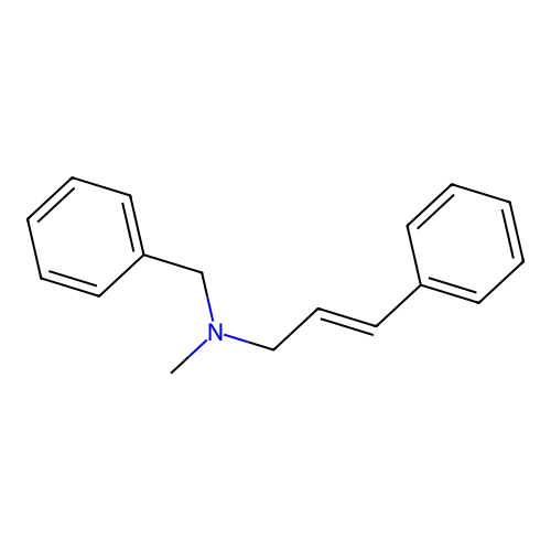 (E)-N-benzyl-N-methyl-3-phenylprop-2-en-1-amine structure
