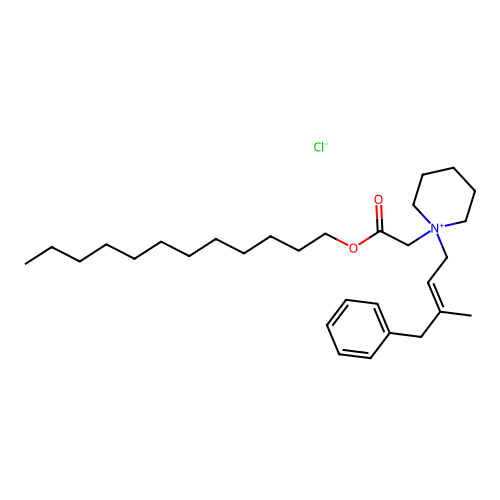 Piperidinium, 1-(3-benzyl-2-butenyl)-1-(carboxymethyl)-, chloride, dodecyl ester structure