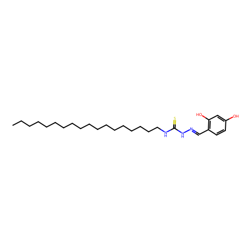 1-[(2,4-Dihydroxyphenyl)methylideneamino]-3-octadecylthiourea structure