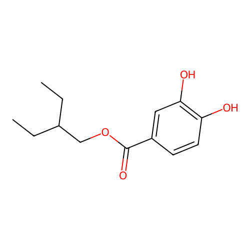 2-Ethylbutyl 3,4-dihydroxybenzoate structure