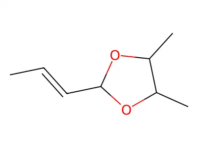 4,5-dimethyl-2-[(E)-prop-1-enyl]-1,3-dioxolane structure
