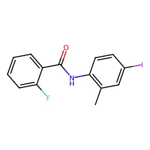 2-fluoro-N-(4-iodo-2-methylphenyl)benzamide structure