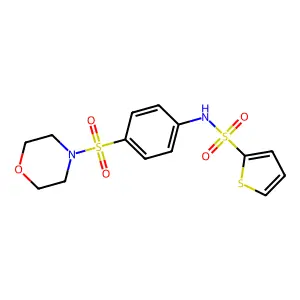 N-(4-morpholin-4-ylsulfonylphenyl)thiophene-2-sulfonamide structure
