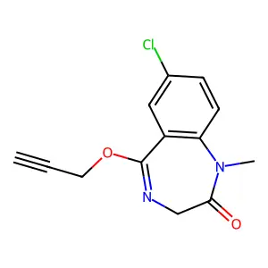 3H-1,4-Benzodiazepin-2(1H)-one, 7-chloro-1-methyl-5-(2-propynyloxy)- structure