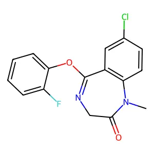 3H-1,4-Benzodiazepin-2(1H)-one, 7-chloro-5-(o-fluorophenoxy)-1-methyl- structure