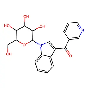 Methanone, (1-beta-D-glucopyranosyl-1H-indol-3-yl)-3-pyridinyl- structure