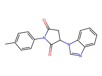 3-(1H-benzo[d]imidazol-1-yl)-1-p-tolylpyrrolidine-2,5-dione structure
