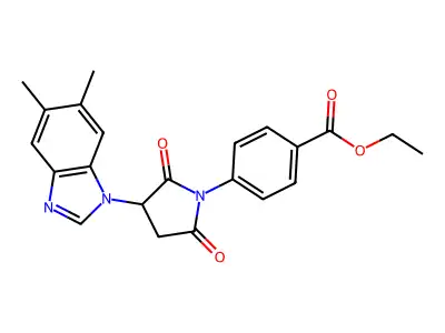 ethyl 4-[3-(5,6-dimethyl-1H-benzimidazol-1-yl)-2,5-dioxopyrrolidin-1-yl]benzoate structure