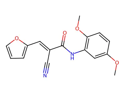 (E)-2-cyano-N-(2,5-dimethoxyphenyl)-3-(furan-2-yl)prop-2-enamide structure