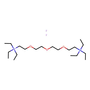 Ammonium, (N,N'-oxydiethylenedioxydiethylene)bis(triethyl-, diiodide structure