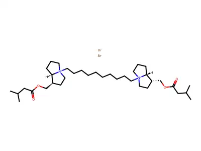 Lindelofidinium, 4,4'-(1,10-decamethylene)bis-, dibromide, diisovalerate structure