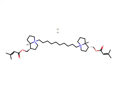 Lendelofidinium, 4,4'-(1,10-decamethylene)bis- ,dibromide, bis(2-methylcrotonate) structure
