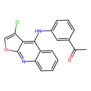Ethanone, 1-[3-[(3-chlorofuro[2,3-b]quinolin-4-yl)amino]phenyl]- structure