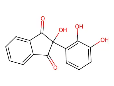 1H-Indene-1,3(2H)-dione, 2-(2,3-dihydroxyphenyl)-2-hydroxy- structure